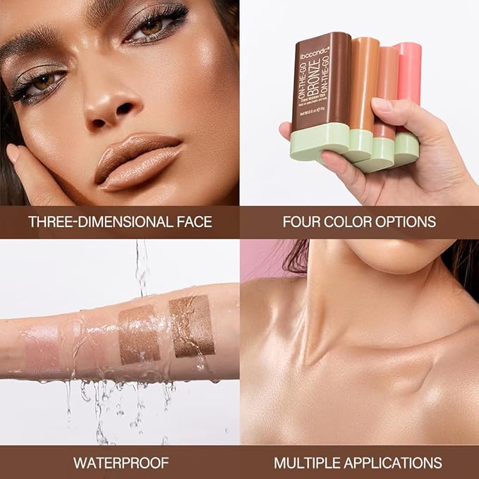 Multi-Use Makeup Bronzer Stick for Effortless Glow -