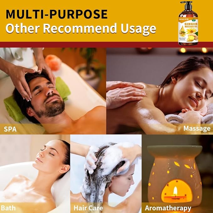 Ginger Massage Oil,Ginger Oil for Lymphatic Drainage,Massage Oil for Massage Therapy,SPA Massage Oils,Relaxing Sore Muscle Massage Oil,Ginger Essential Oil for Body Massage