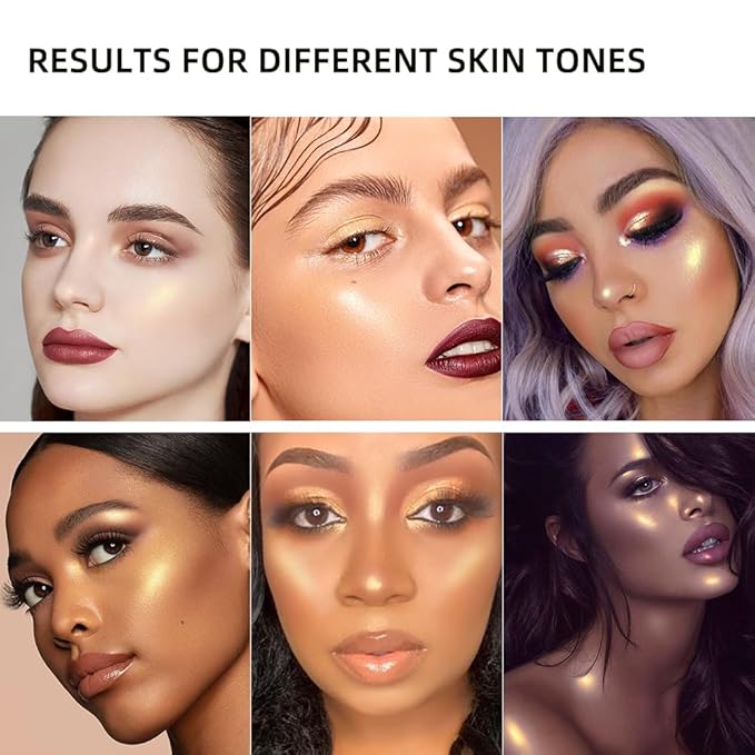 ELESSY Highlighter Makeup Palette,Highlighter Palette Long Lasting Face Tones-TWILIGHT GLOW