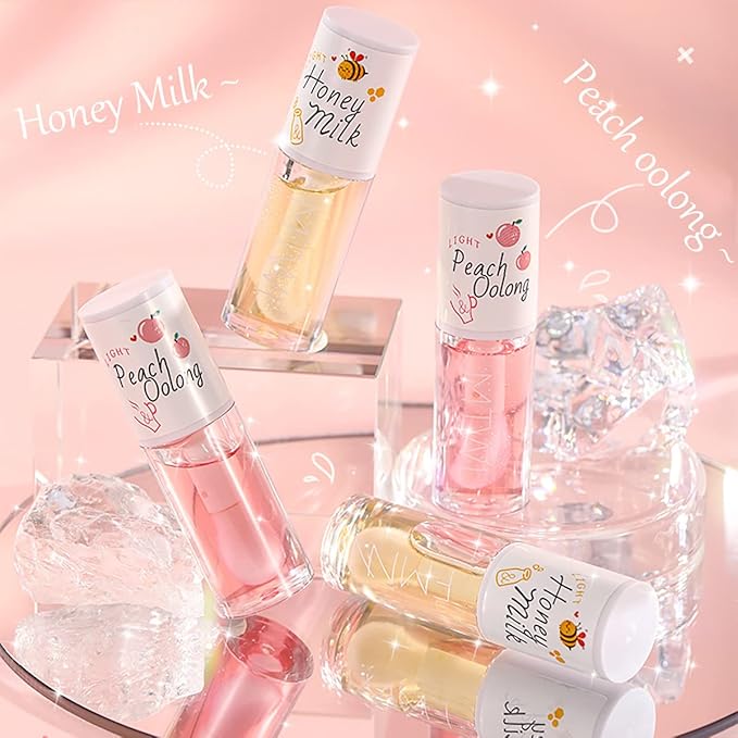 2Pcs Crystal Jelly Lip Oil Moisturizing Oil,