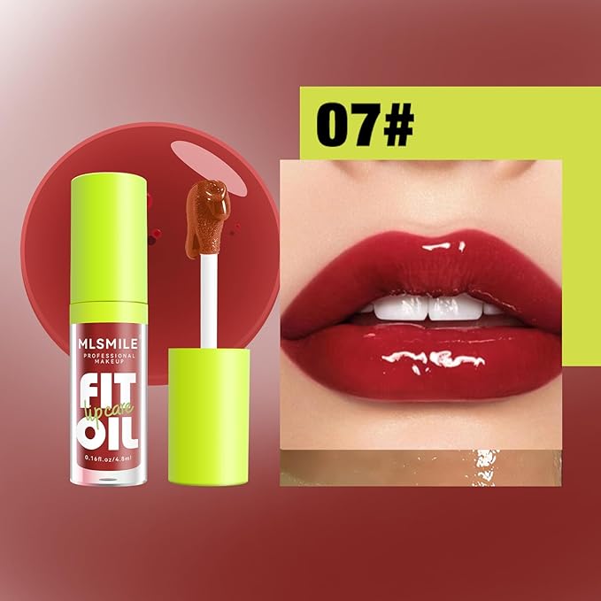 8 Colors Lip Oil Lip Glaze, Hydrating Lip