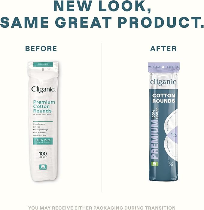 Cliganic premium 100% cotton makeup