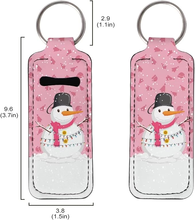 Women Girls Chapstick Holder Keychain Pink, Keyring