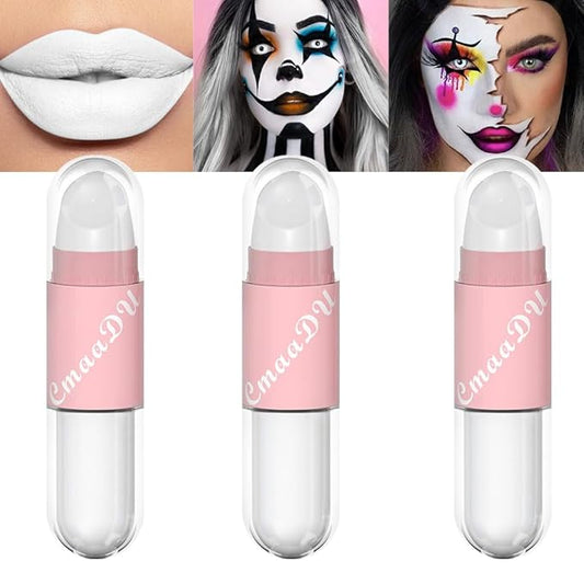 AMY'S DIARY 2in1 Matte Colors Lipstick & Liquid Lipstick 3Pcs Set, Full Color Lip Gloss, Matte for halloween, Long Wear Waterproof Velvet Lipstick (3 pcs White)