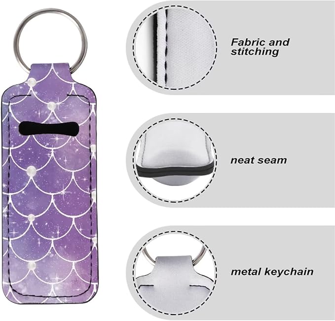 Purple Mermaid Scale Print Lip Balm Portable
