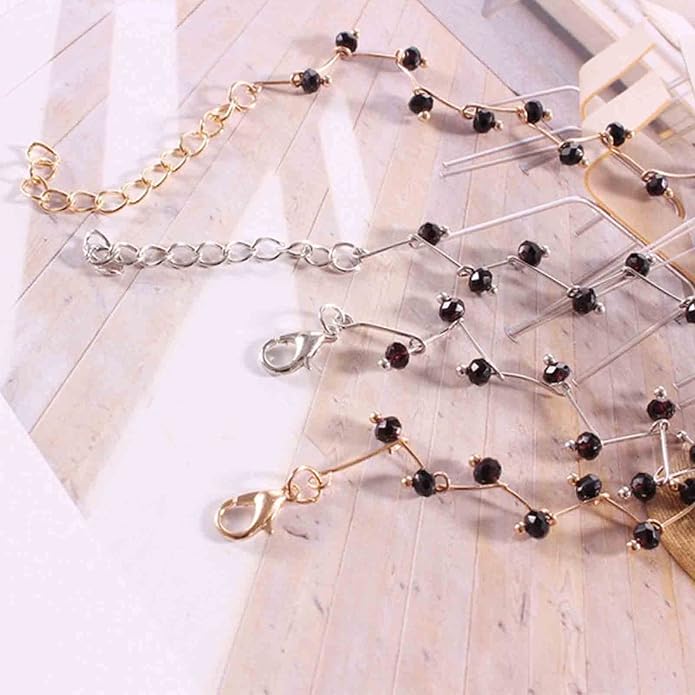 Black Crystal Choker Necklace Short Black Beaded Choker