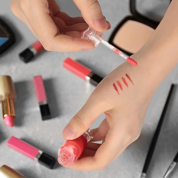 Blulu 20 Pieces Clear Lip Gloss Tubes Candy Shape Lip Gloss Containers Mini Empty Lip Balm Tube and 2 Pieces Funnel for DIY Cosmetics Women Girls