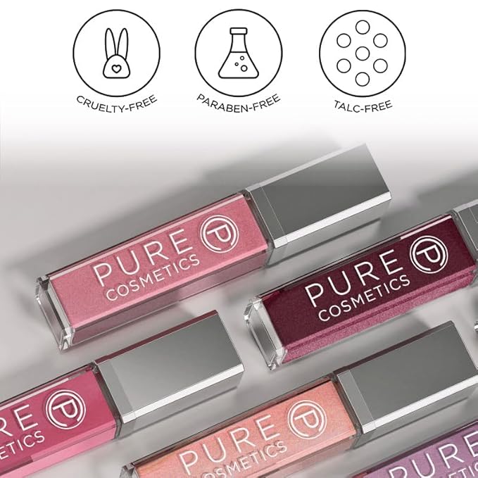 Pure Cosmetics Pure Illumination Lip Gloss - LED-lit Applicator w/Side Mirror - Non-Sticky, Moisturizing & Hydrating Lip Glosses - Soothes & Heals Dried Chapped Lips (Girl Crush)
