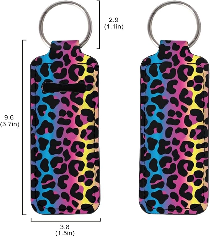 Chapstick Holder Rainbow Leopard Pattern Lip