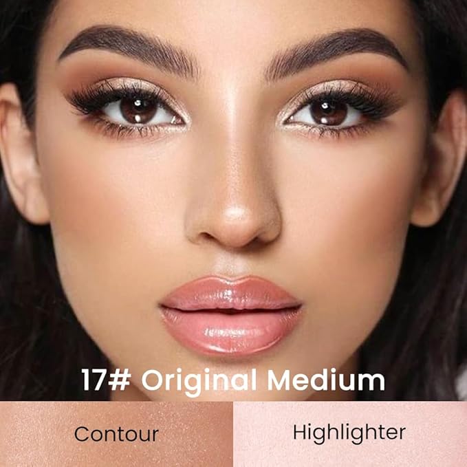 Kaely 2in1 Cream Bronzer Highlighter Stick,Face Shaping Contouring Shades Makeup,17