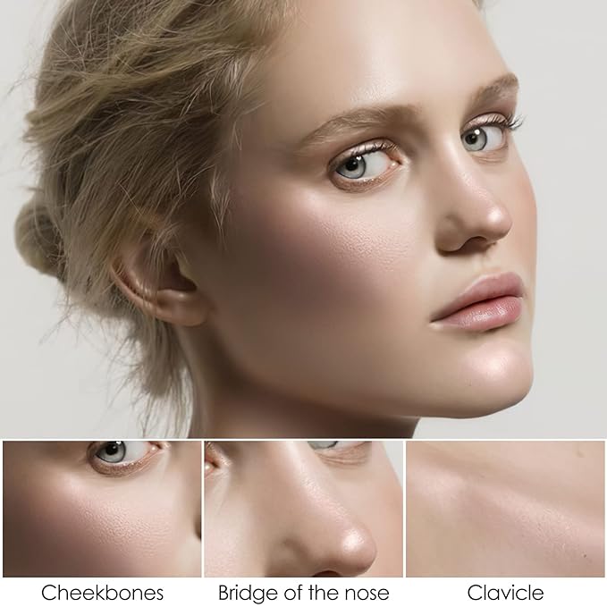 FOCALLURE 2 Pcs Mineral Cream Contour Stick,Moisturize Highlighter Illuminator Makeup,Fair-light