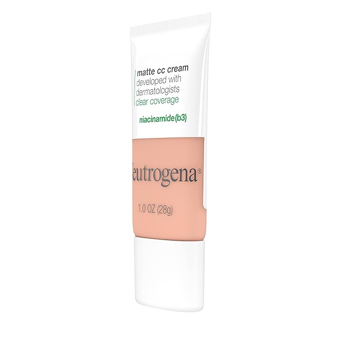 Neutrogena Clear Coverage Flawless Matte CC Cream, Full-Coverage Free, Vanilla, 1 oz