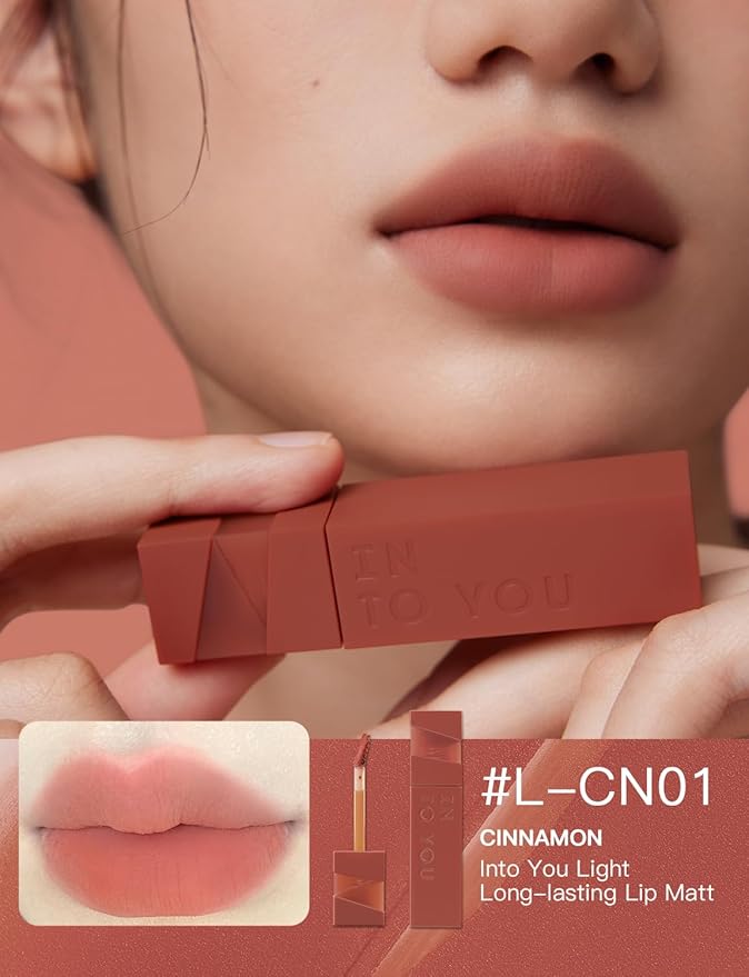INTO YOU Matte Lipstick Velvet Lip Stain Lip Mud Long Lasting Waterproof Lipstick Lip Gloss Makeup Moisturizing Lipstick for Women (L-Cn01)