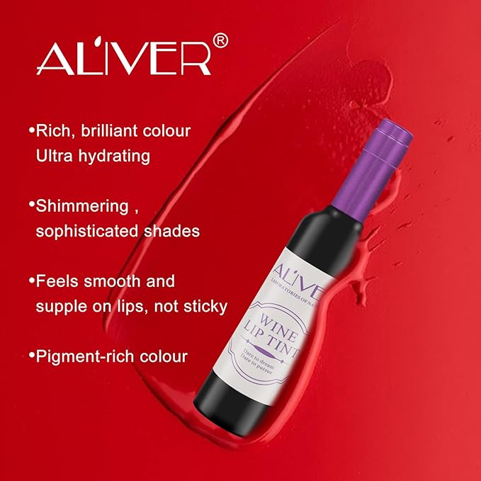 Wine Lip Tint 6 Colors, Waterproof Long Lasting Long