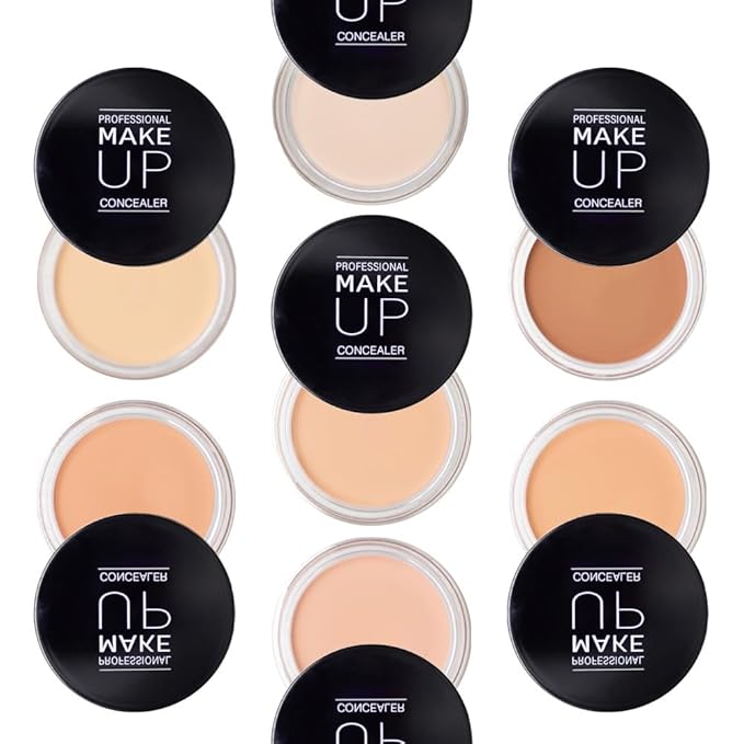 Pot Concealer with Makeup Brush Set,Tattoo Color Correcting ojeras (06-TAN)