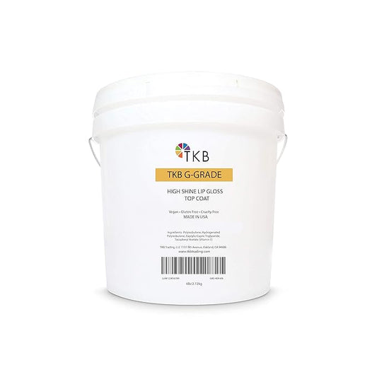 TKB High Shine Lip Gloss Top Coat (G-Grade)| Lip Oil, High Shine, Ready To Wear Clear Lip Gloss, DIY Lip Gloss, Mineral Oil Free 6lb (2.72kg)