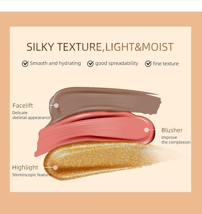 Highlighter Beauty Wand, Cream Liquid Highlighter Makeup Stick, Cruelty-free(Bronze Gold)
