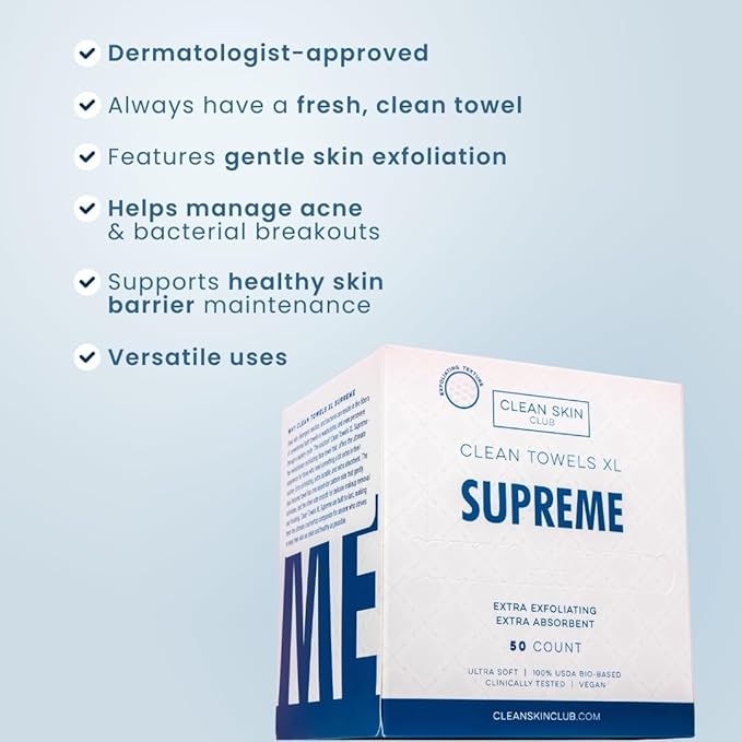 Clean Skin Club Clean Towels XL™ Supreme, 100%