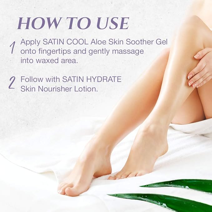 SATIN SMOOTH Satin Cool Aloe Vera Skin Soother Gel | Reduce Redness and Soothe Irritated Skin | Post-Wax Soothing Formula | 16 Fl. Oz.