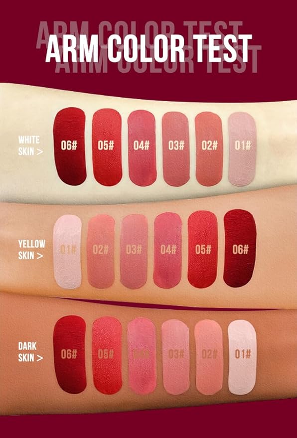 Matte Liquid Lipstick, Matte Velvet Lip Gloss, Lip Makeup Gift for Women (6 set)