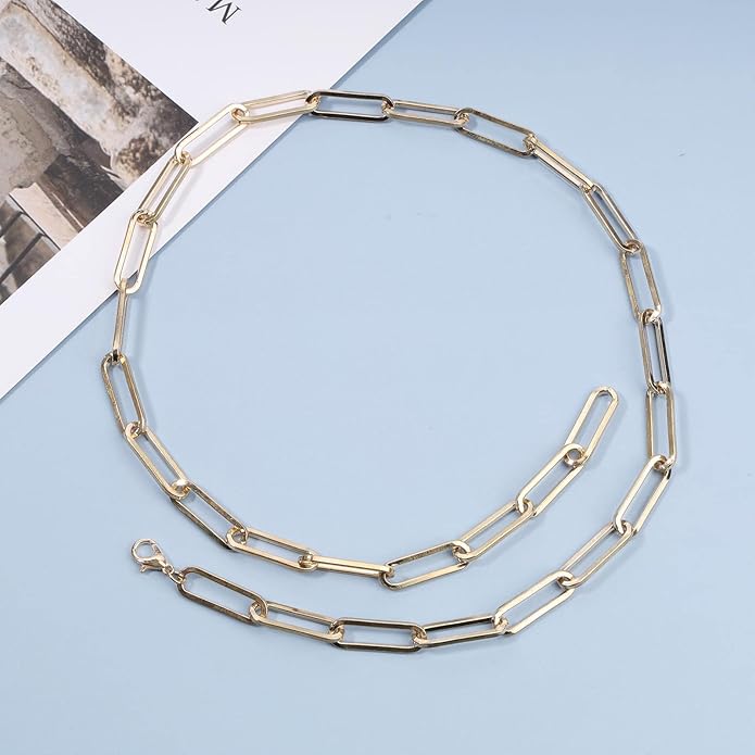 Boho Link Chain Y Necklace Gold