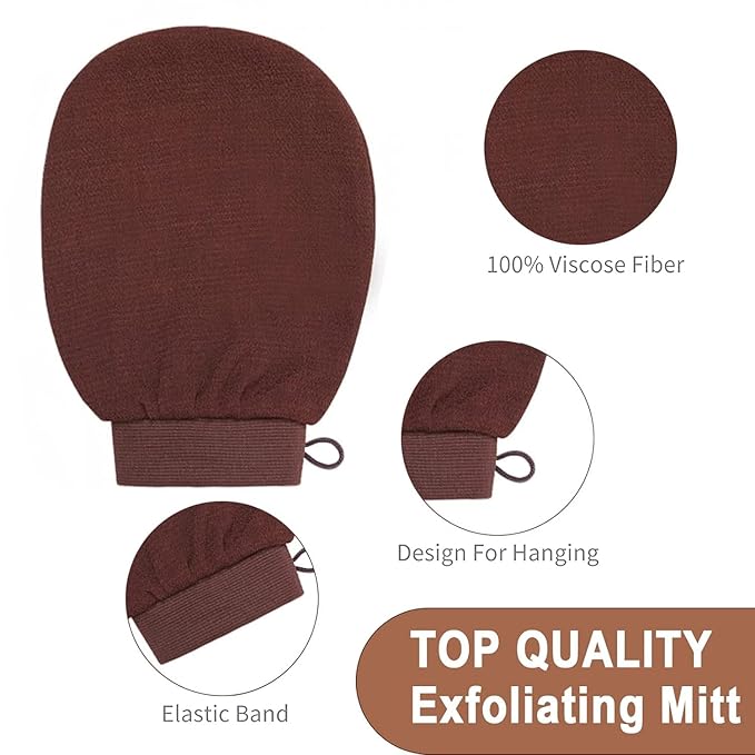 5 Pack Self Tanning Mitt Applicator Kit, Tanning Mitts Self Tanner Mitt Applicator Kit Self Tan Mitt With Tanning Glove, Back Applicator, Mini Tan Mit, Exfoliating Mitt, Brush, for Tanning Mousse Foam