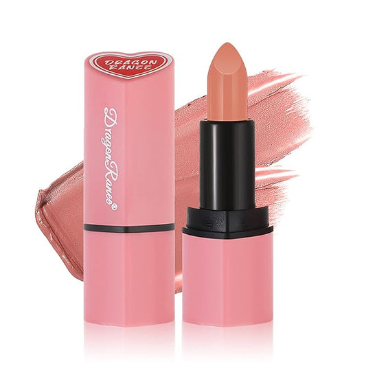 Nude Matte Lipstick, Nude Lip Stain Velvet Lip Stick Bold and Intense Nude Pink Lipstick Smooth Matte Lip Gloss for Women Girls Daily Natural Nude Lip Makeup - #01