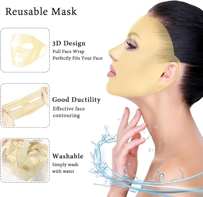 Ice Face Mask and Eye Ice Roller 5Pack Beauty Skin Care Tools Set, Eye Mask for Dry Eyes Face Depuffer Wrinkles and Lifting