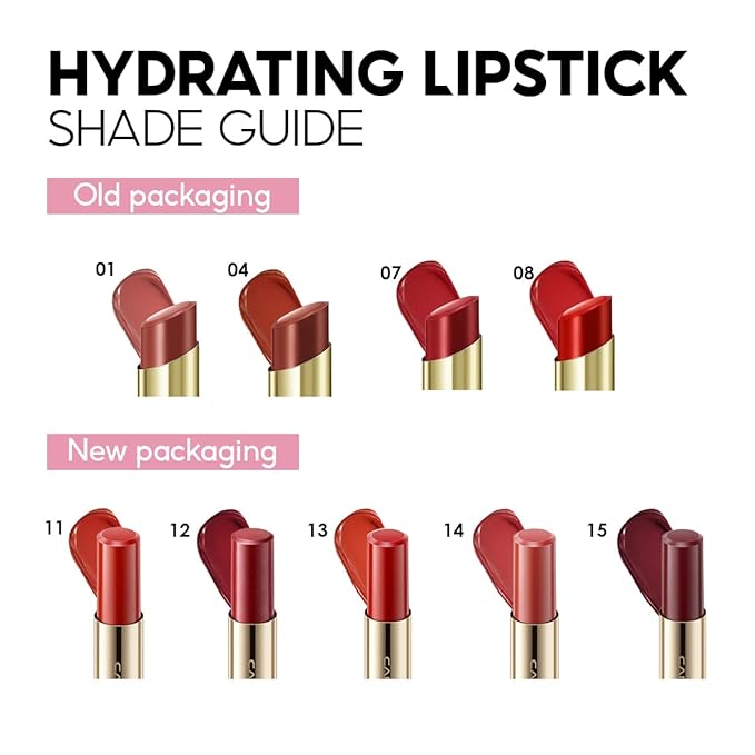 Moisturizing Creamy Lipstick, Long-lasting High Pigmented Lip Color, Smooth, Hydrating, Dark Red, 15
