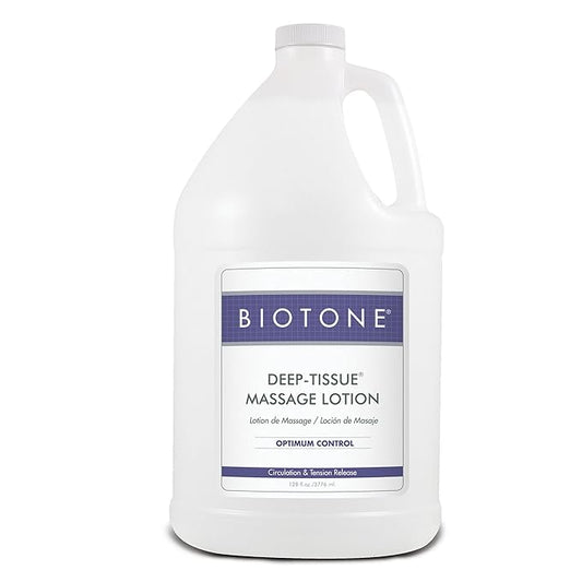 BIOTONE Deep Tissue Massage Lotion, Rich Texture, Lasting Glide, Use for Swedish, Trigger Point, Sports, and Deep Tissue, Smooth Application, Unscented