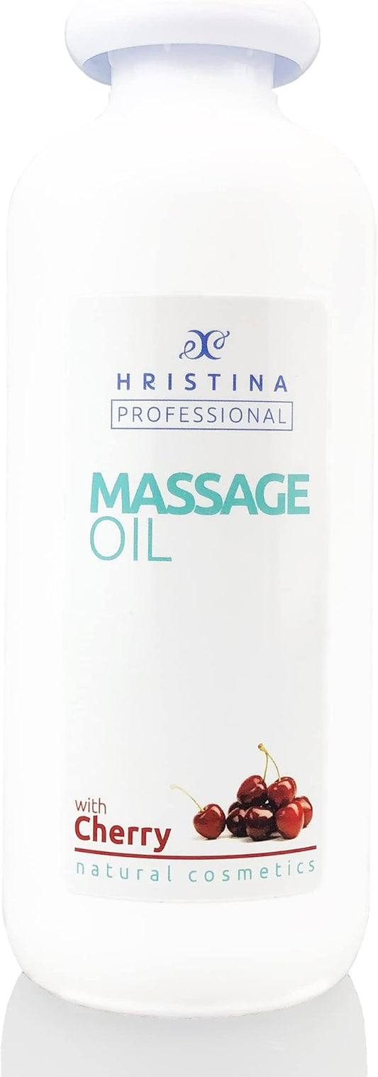 Massage Oil with Cherry Scent for Relaxing, Body Massage, Skin Care | Infused with Grape Seed, Sesame and Almond Oil | Sensual Massage Lotion moisturising for Massage,500ml
