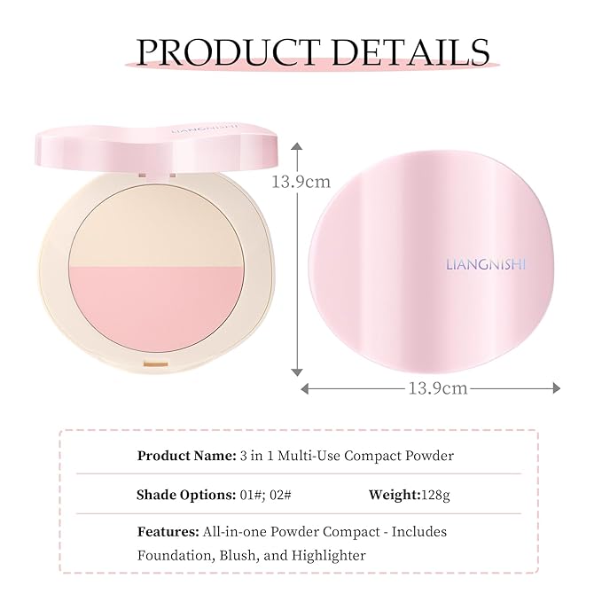 Pink Setting Powder, 3 in 1 Blush Palette