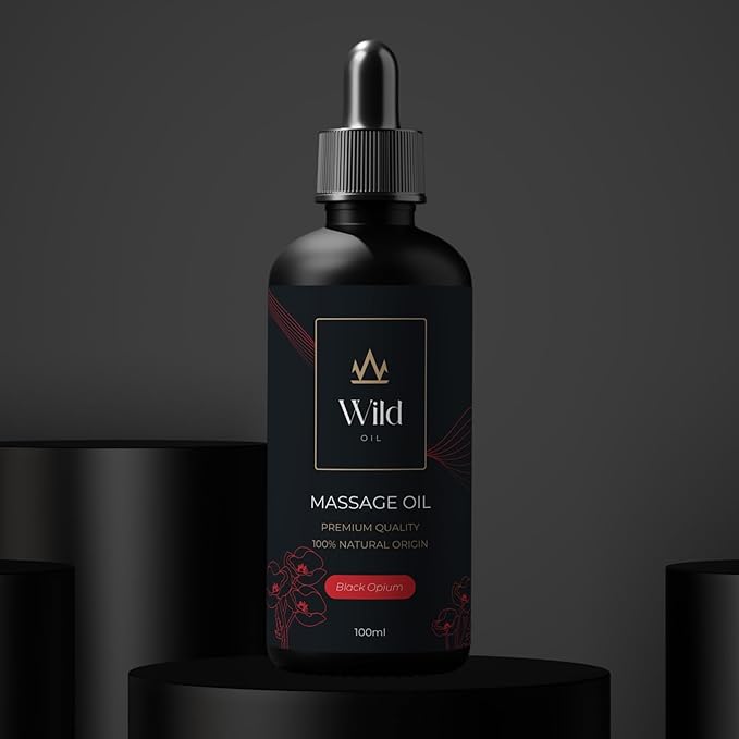 Black Opium Luxurious Lavender Massage Oil Mineral, Grape Seed, Jojoba & Lavender Skin Moisturization Hair Nourishment Hydration, Elasticity, Vegan & Natural (100ml)