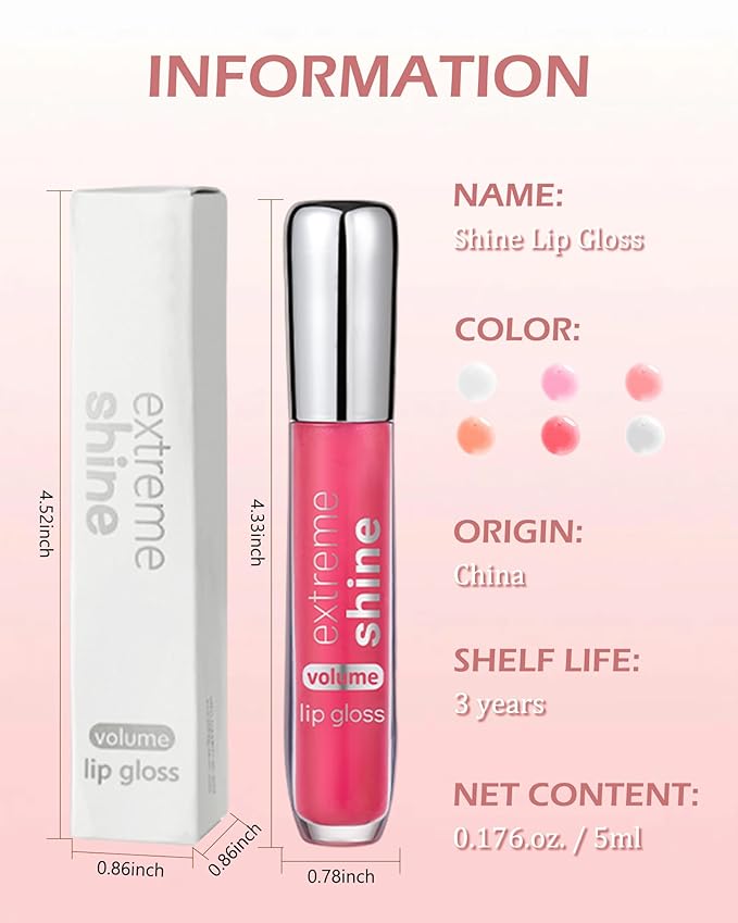 Clear Glitter Lip Gloss Lip Plumper, Hydrating Lip Glow Oil Plumping Lip Oil Gloss, Long Lasting Moisturizing Tinted Jelly Lip Gloss,Shimmer High Shine Lipgloss Lip Glaze for Women Girls-01