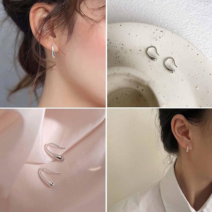 Vintage Water Drop Earrings Gold Teardrop Earrings Tiny