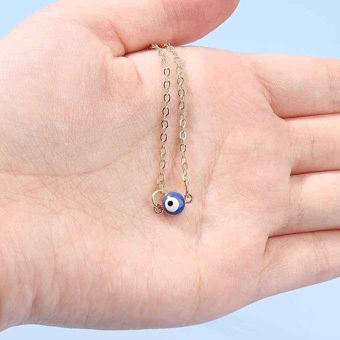 Boho Evil Eye Choker Necklace Blue