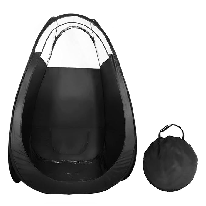 Pop Up Spray Tanning Tent,Portable Fold-able Black Spray Tann Tent,Sunless Tann Tent LargeSize Spray Tanning Booth for Airbrush Art Makeup & Painting with Carrying Bag-74.8'' x 47.2''