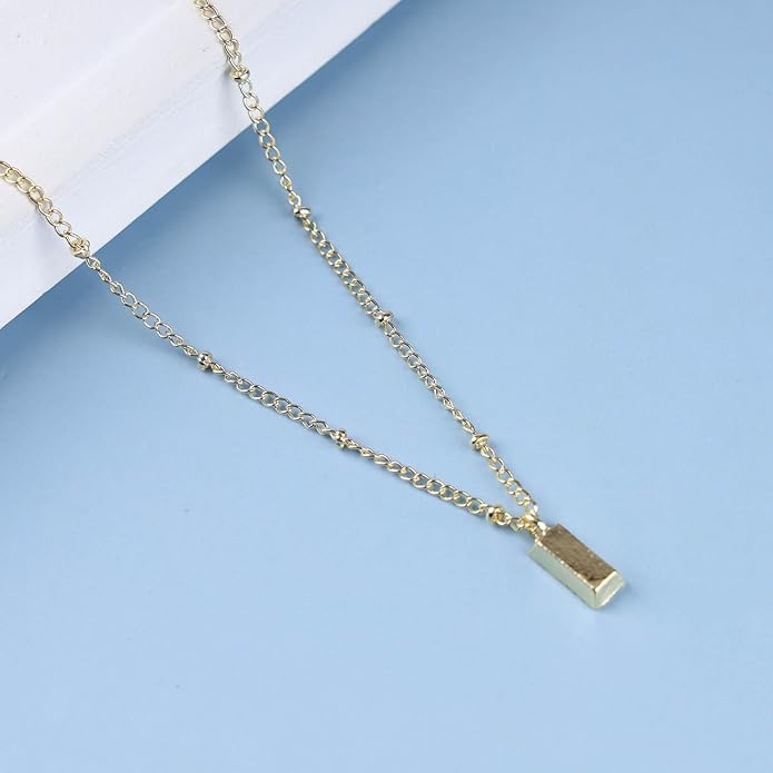 Vintage Square Pendant Necklace Polish Square