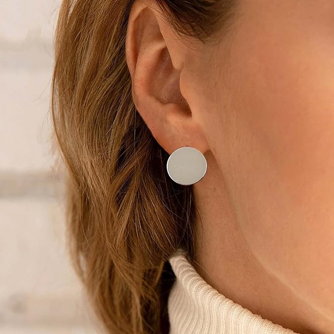 Boho Large Disc Coin Earrings Gold