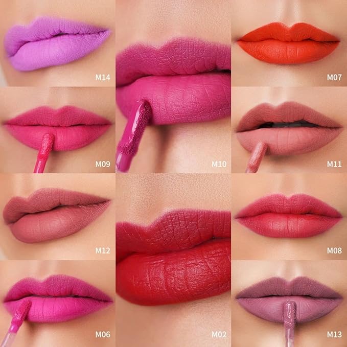 Oulac Pink Matte Lipstick Set for Women,Purple, Orange Lip Stain Long Lasting Waterproof, No Transfer, Creamy High Pigmented Formula with Rose Oil, Vegan & Cruelty-Free (M06+M07+M14)