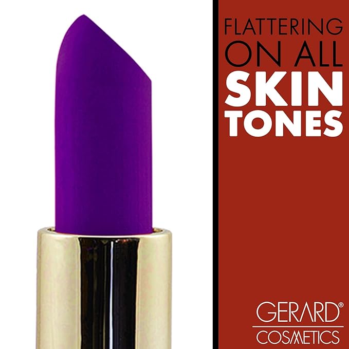 Gerard Cosmetics Lipstick Grape Soda | Purple Lipstick with Comfort Matte Finish | Highly Pigmented, Smooth Formula with Hydrating Ingredients | Cruelty & Made in USA