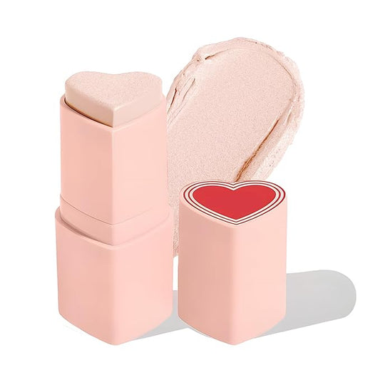 Blush Stick for Cheeks, Cream Blush with Heart-shaped, Blossom Sakura