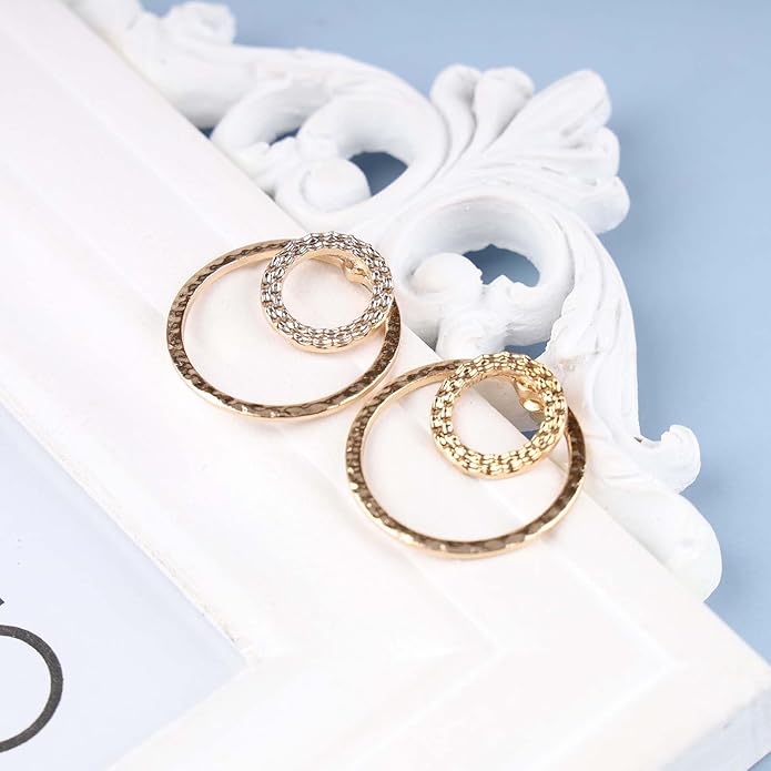 Vintage Crystal Circle Ear Jacket Earrings