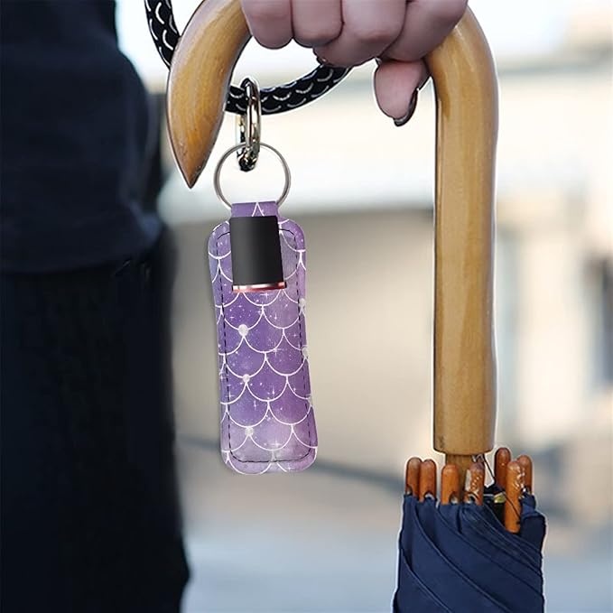 Purple Mermaid Scale Print Lip Balm Portable