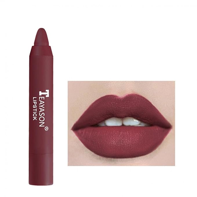 Agrifilm Matte Velvet Lipstick Lip Crayon Nourishing Non-Stick Cup Lip Stain Lip Gloss,Long-lasting Waterproof Lip Stick Lip Makeup for Women (11)