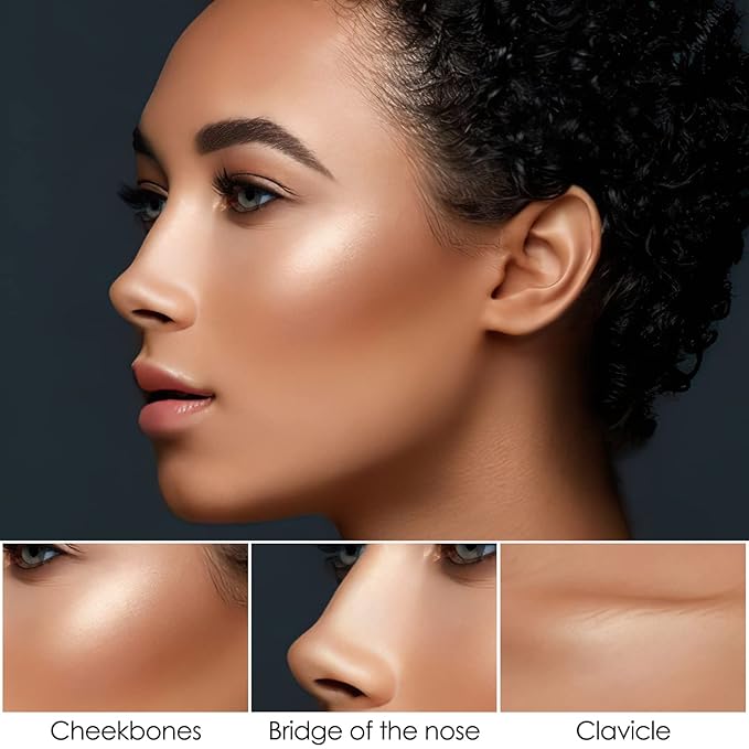 FOCALLURE 2 Pcs Mineral Cream Contour Stick,Moisturize Highlighter Illuminator Makeup,Tan