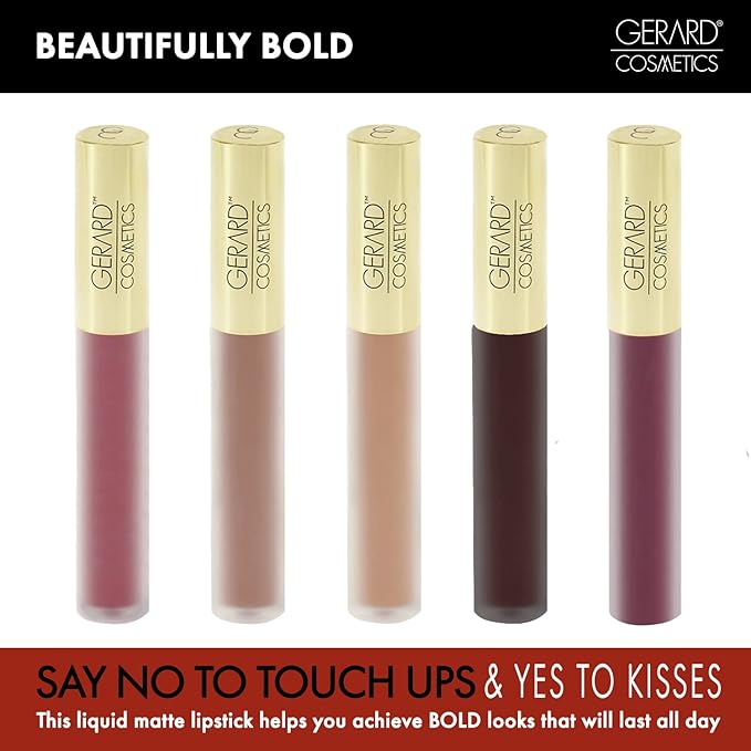 Gerard Cosmetics HydraMatte Liquid Lipstick Cher | Mauve Lipstick with Matte Finish | Long Lasting and Non-Drying | Super Pigmented Fully Opaque Lip Color