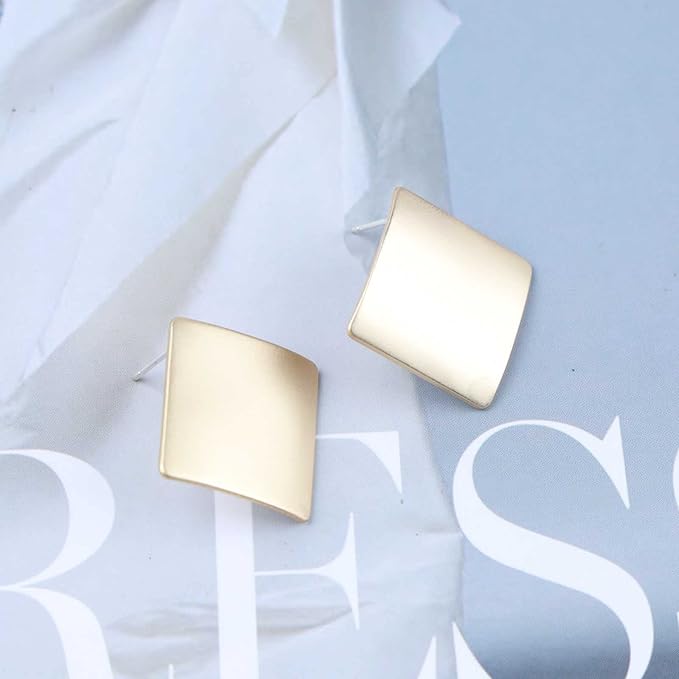 Vintage Square Stud Earrings Square Shape