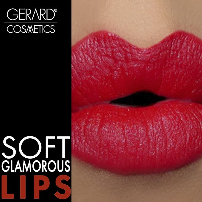 Gerard Cosmetics Lipstick Fire Engine | Bright Red Lipstick with Comfort Matte Finish | Highly Pigmented, Smooth Formula with Hydrating Ingredients | Cruelty Free & Made in USA