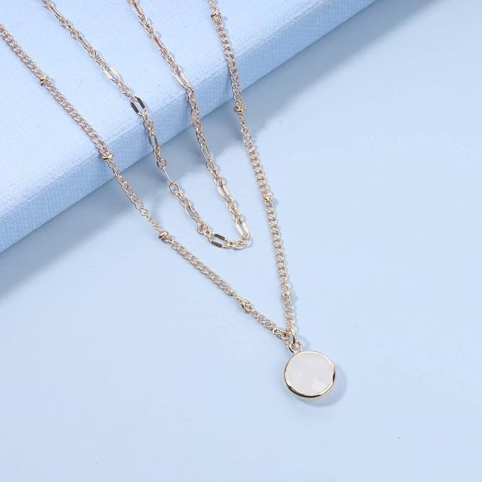 Boho Layered Opal Moonstone Necklace Choker